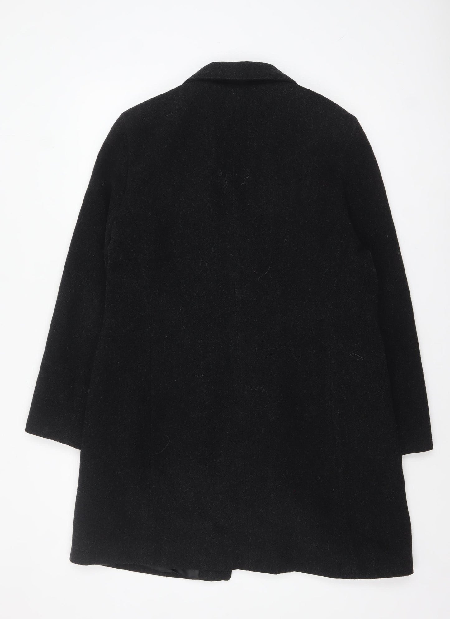 Cafe Theatre Women's Black Wool Blend Mid-Length Overcoat Size 12