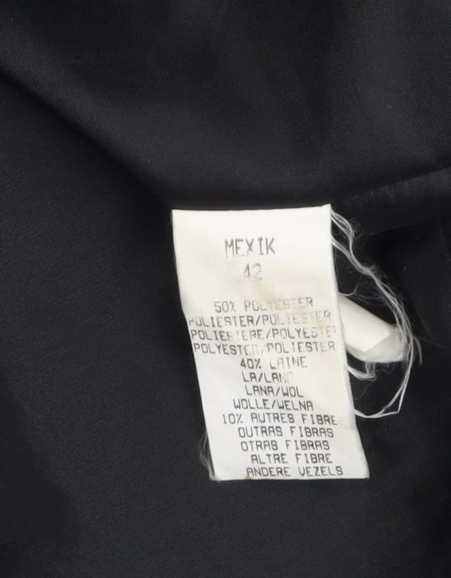 Cafe Theatre Women's Black Wool Blend Mid-Length Overcoat Size 12