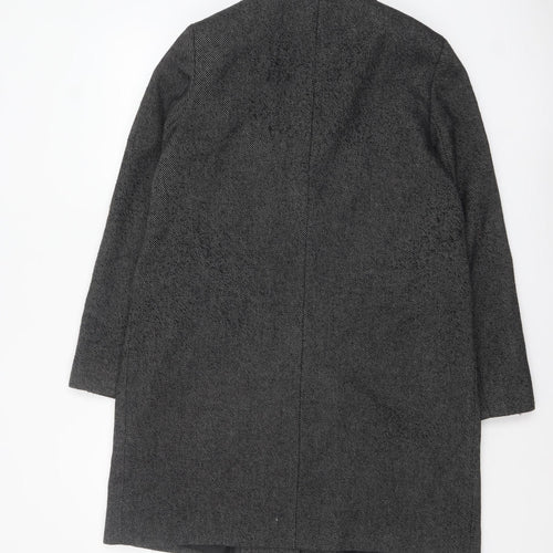 Marks and Spencer Womens Grey Long Herringbone Overcoat Size 14