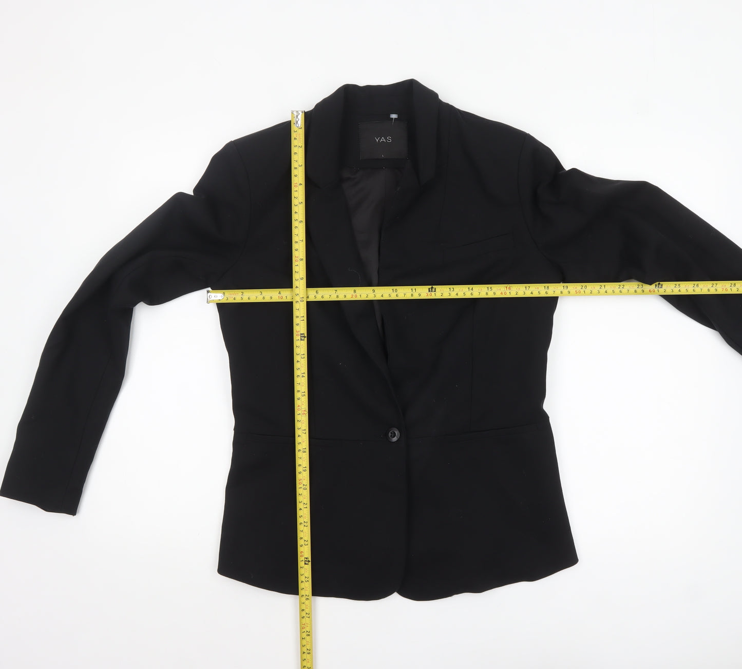 Y.A.S Womens Black Regular Fit One-Button Blazer Jacket Size L