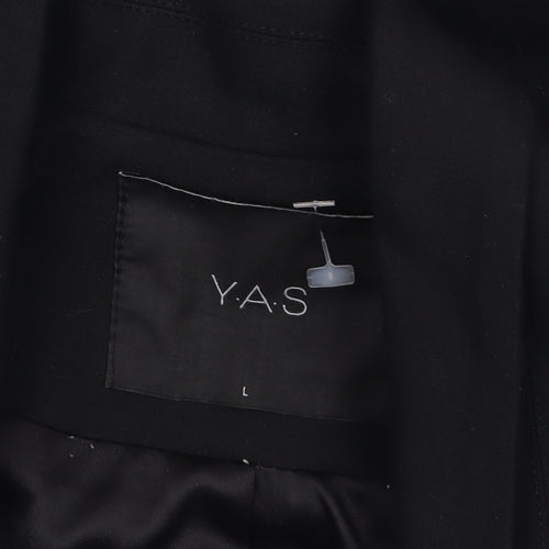 Y.A.S Womens Black Regular Fit One-Button Blazer Jacket Size L