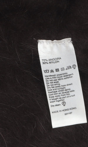 Monsoon Women Brown Angora Knit Boat Neck Pullover Jumper Size 12