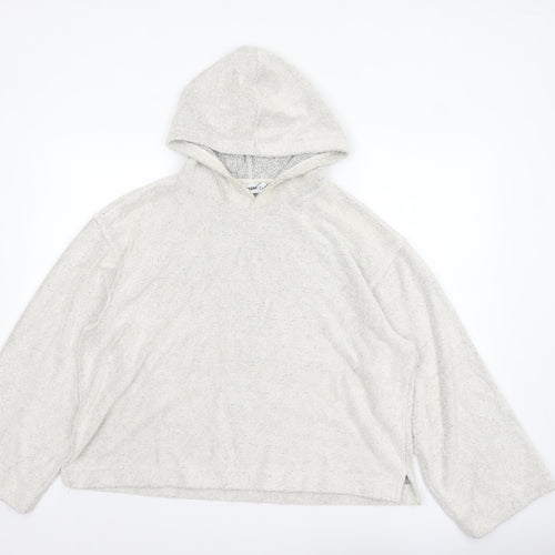 Weekday Womens Beige Hooded Pullover Sweatshirt Size M Relaxed Fit