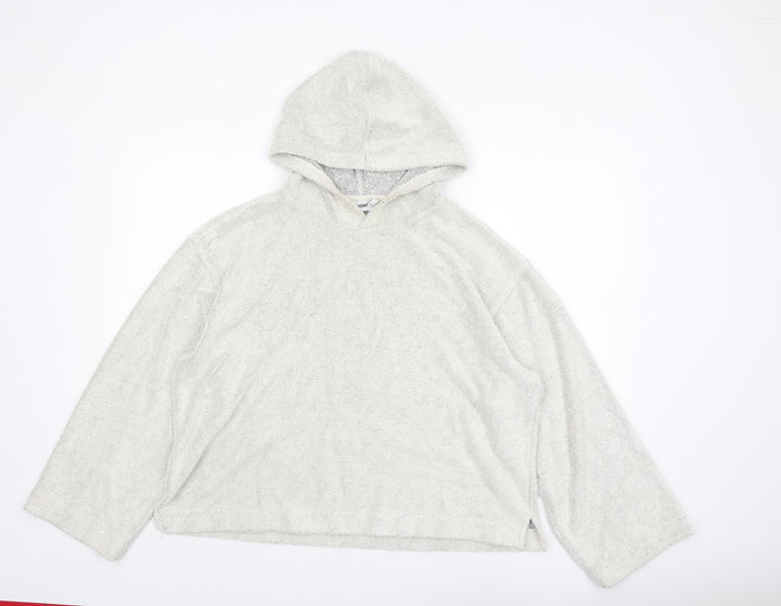 Weekday Womens Beige Hooded Pullover Sweatshirt Size M Relaxed Fit