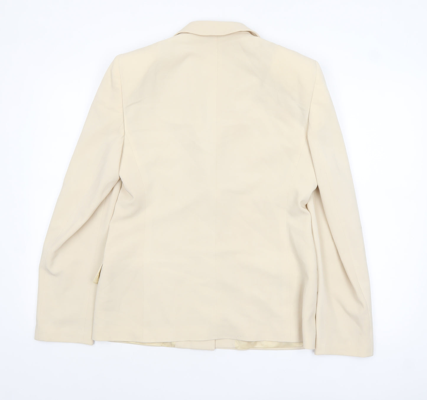 Hugo Boss Womens Beige Wool Blend Single-Breasted Blazer Size 14