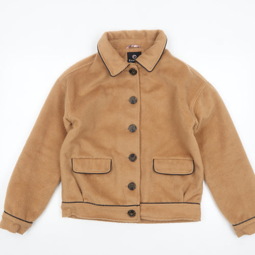 Firetrap Girls Beige Fleece Lined Button Jacket 13 Years