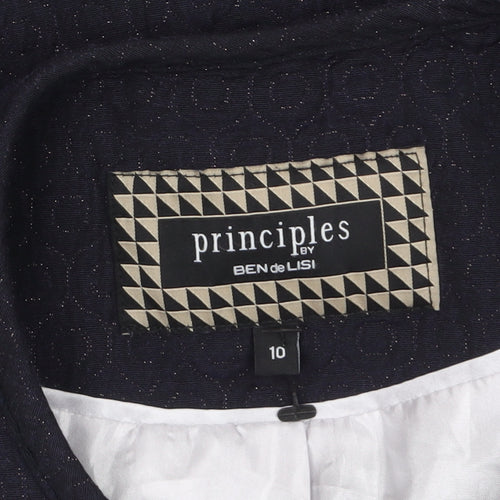 Principles by Ben de Lisi Women's Black Metallic Tweed Biker Jacket Size 10
