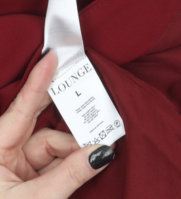 Lounge Women Red Cropped Blazer Jacket Size L Button Formal Workwear