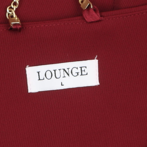 Lounge Women Red Cropped Blazer Jacket Size L Button Formal Workwear