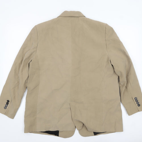 Zara Women Beige Single-Breasted Blazer Jacket XL Viscose Blend