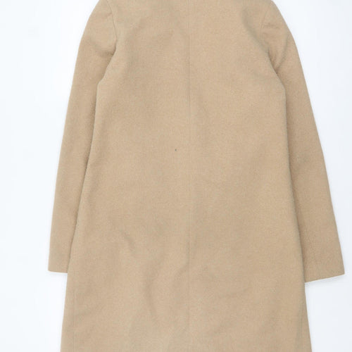 New Look Women's Beige Wool Blend Mid-Length Overcoat UK 6