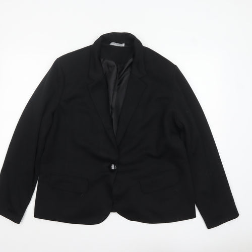 David Emanuel Women Black Size 18 Classic Single-Breasted Blazer