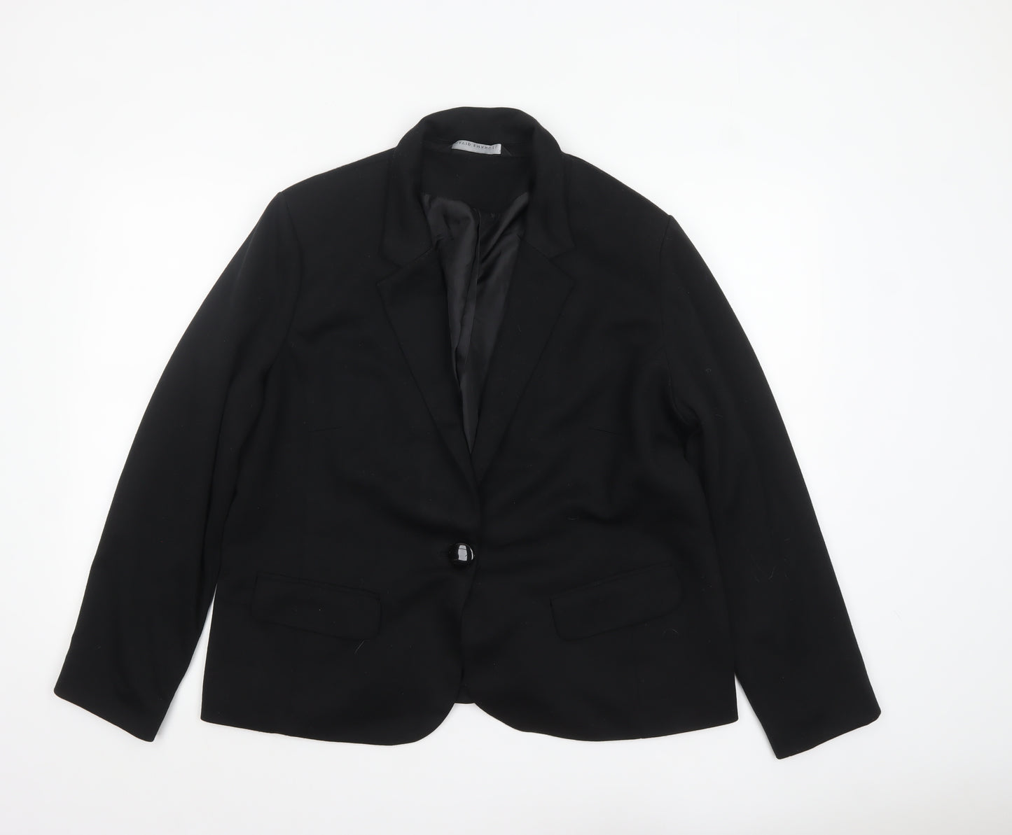 David Emanuel Women Black Size 18 Classic Single-Breasted Blazer