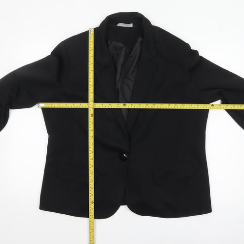 David Emanuel Women Black Size 18 Classic Single-Breasted Blazer