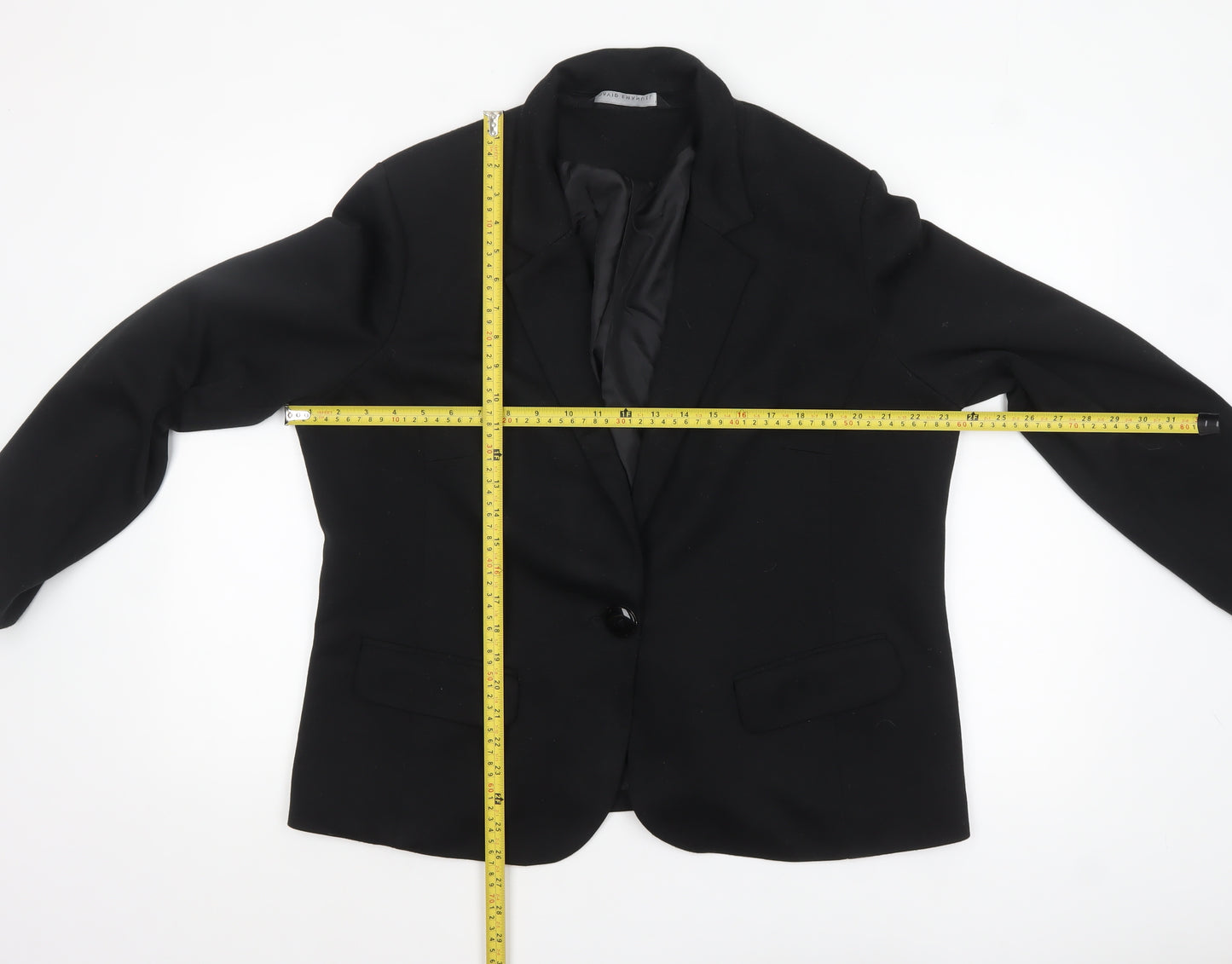 David Emanuel Women Black Size 18 Classic Single-Breasted Blazer