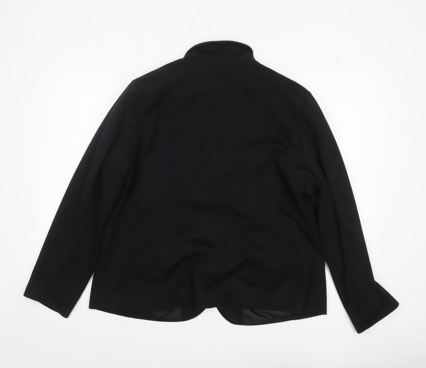 David Emanuel Women Black Size 18 Classic Single-Breasted Blazer