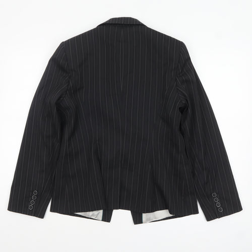Next Petite Black Pinstripe Tailored Blazer Womens Size 14
