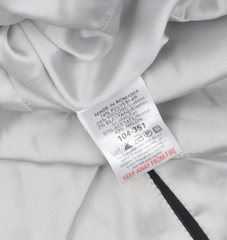 Next Petite Black Pinstripe Tailored Blazer Womens Size 14