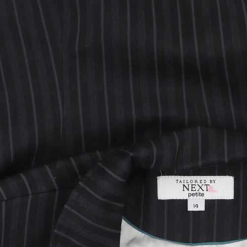 Next Petite Black Pinstripe Tailored Blazer Womens Size 14