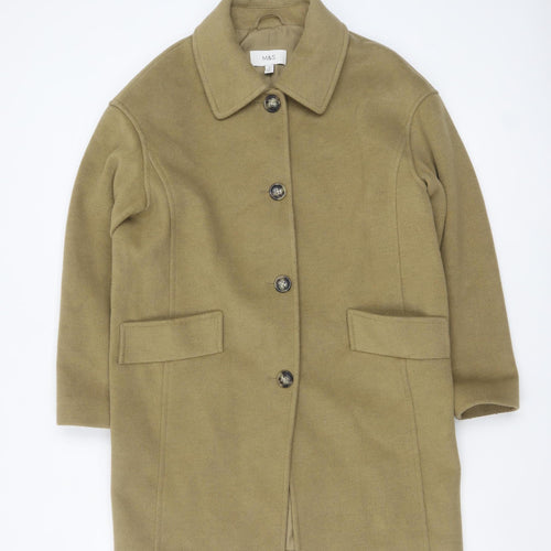 Marks and Spencer Womens Beige Regular Fit Overcoat Size 10