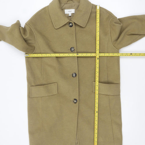 Marks and Spencer Womens Beige Regular Fit Overcoat Size 10