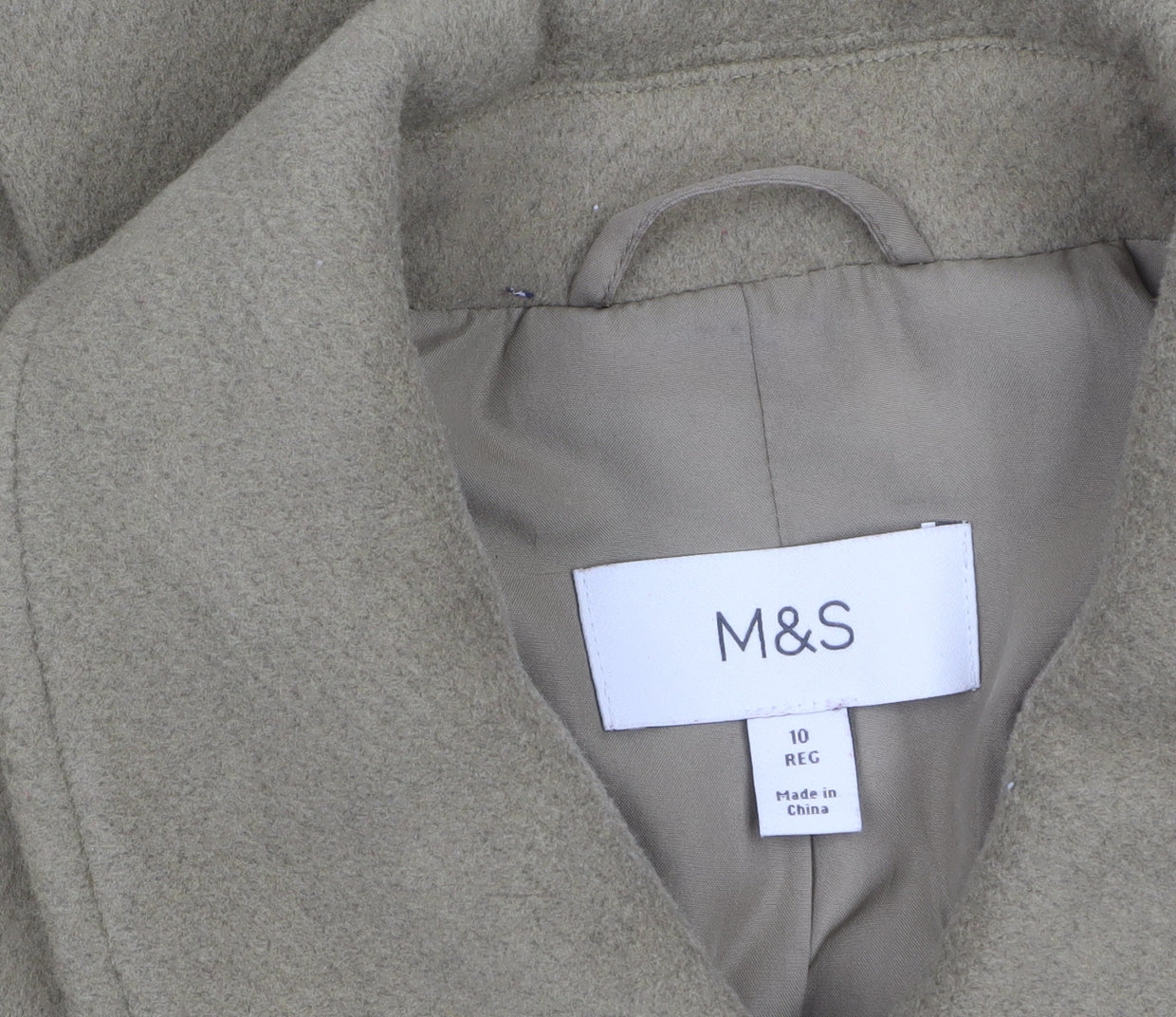 Marks and Spencer Womens Beige Regular Fit Overcoat Size 10