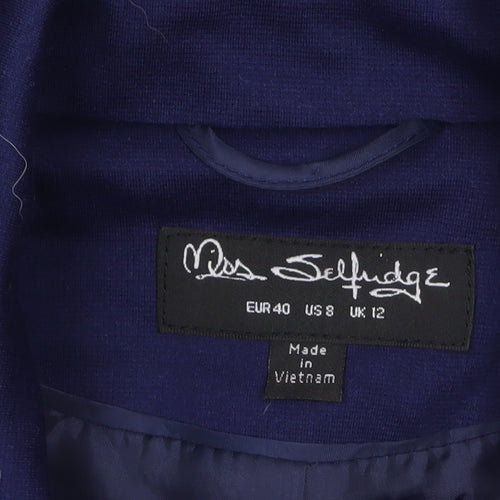 Miss Selfridge Women's Blue Suit Jacket UK 12 Single-Breasted Blazer