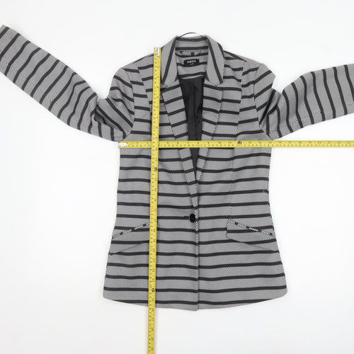 Oasis Women's Black & White Striped Blazer UK 8 Single-Breasted