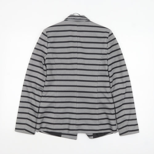 Oasis Women's Black & White Striped Blazer UK 8 Single-Breasted