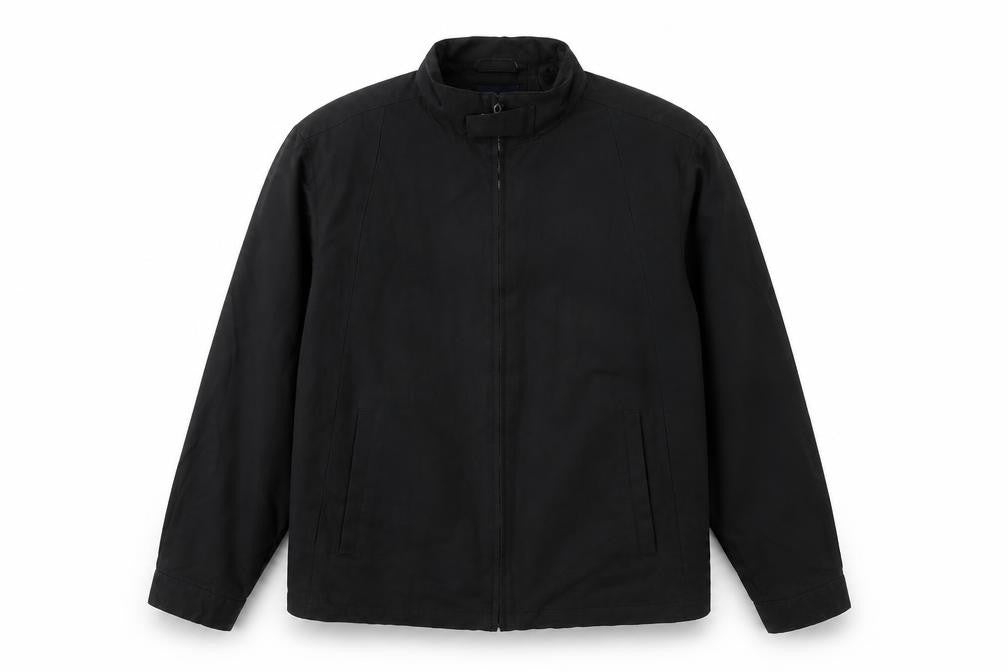 Front view of Jasper Conran Men Black Small Lightweight Cotton Blend Jacket