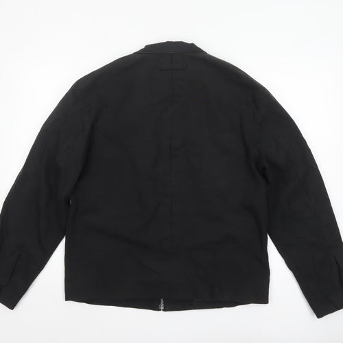 Jasper Conran Men Black Small Lightweight Cotton Blend Jacket