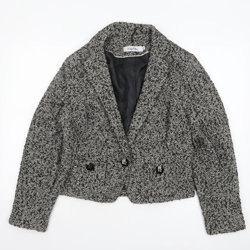 Lily Ella Womens Black Tweed Classic Blazer Size 16