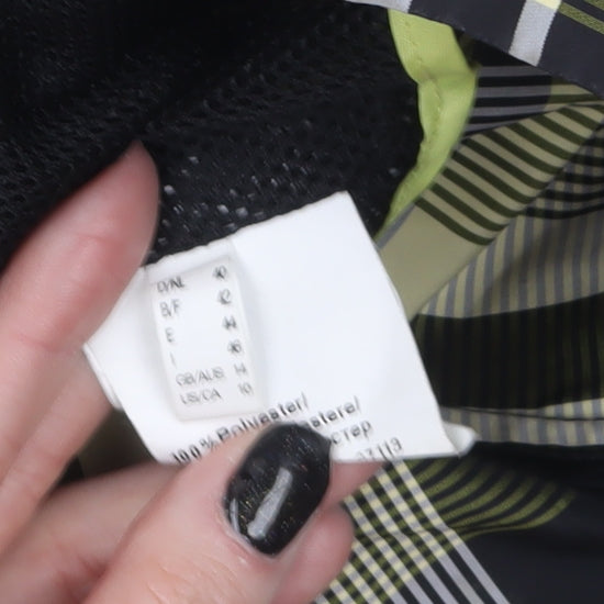 Steilmann Women Green Check Belted Mid-Length Trench Coat Jacket Size 14