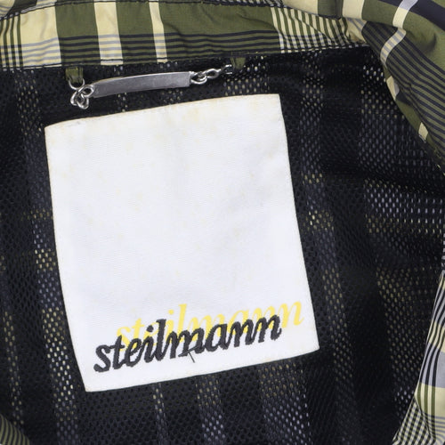 Steilmann Women Green Check Belted Mid-Length Trench Coat Jacket Size 14