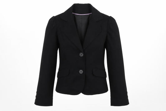 Front view of Miss Selfridge Women's Black, size 12, Classic Tailored Blazer Jacket