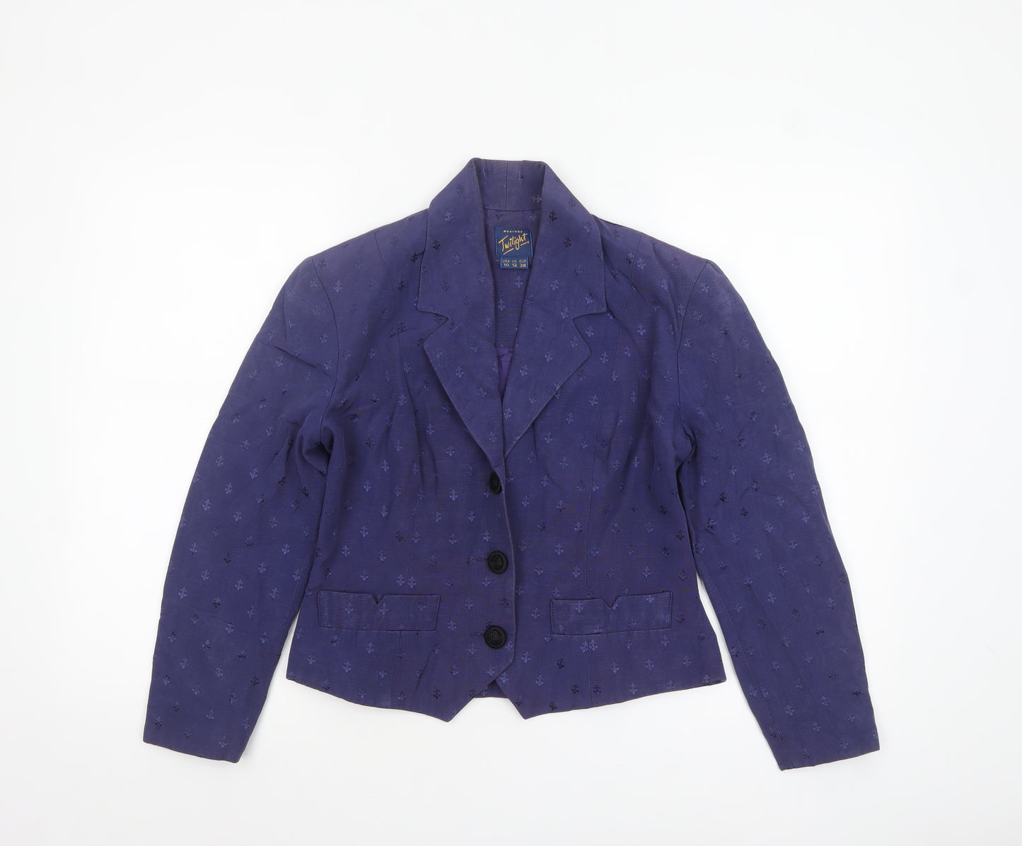 Monsoon Women Purple Size 12 Single-Breasted Twill Blazer Jacket