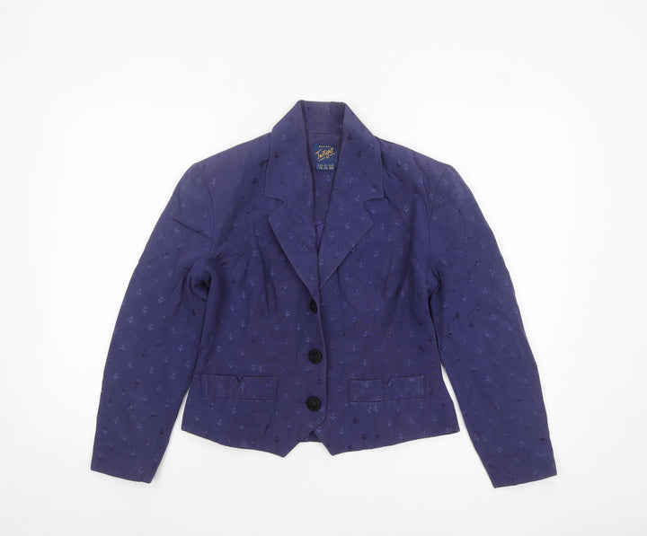 Monsoon Women Purple Size 12 Single-Breasted Twill Blazer Jacket