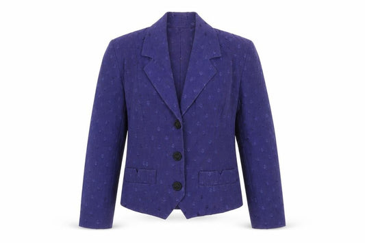Front view of Monsoon Women Purple, size 12, Single-Breasted Twill Blazer Jacket