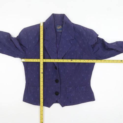 Monsoon Women Purple Size 12 Single-Breasted Twill Blazer Jacket
