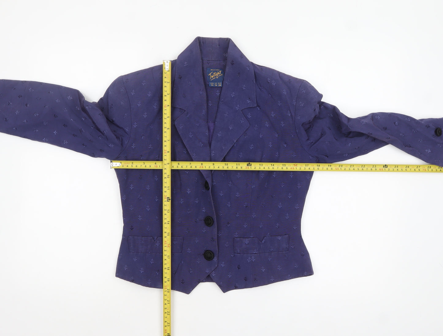 Monsoon Women Purple Size 12 Single-Breasted Twill Blazer Jacket