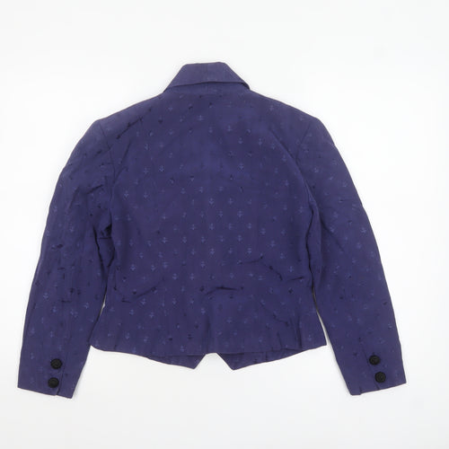 Monsoon Women Purple Size 12 Single-Breasted Twill Blazer Jacket