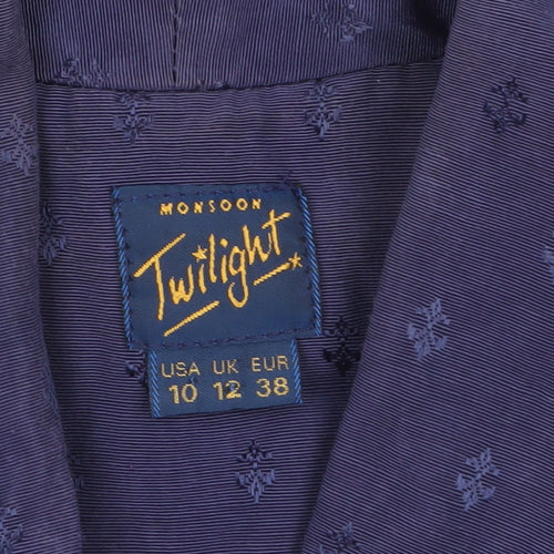 Monsoon Women Purple Size 12 Single-Breasted Twill Blazer Jacket