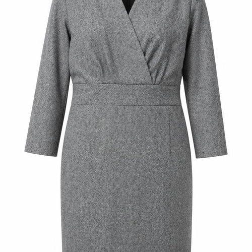 Austin Reed Women Grey Wool Blend Sheath Dress Size 10 Workwear