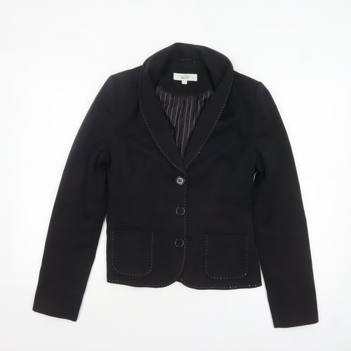 Next Women's Black Size 8 Shawl Collar Tailored Blazer