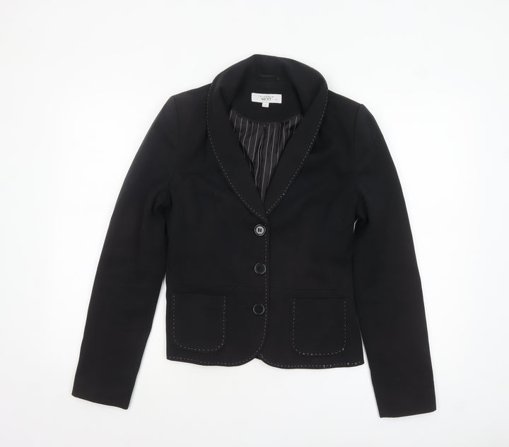Next Women's Black Size 8 Shawl Collar Tailored Blazer