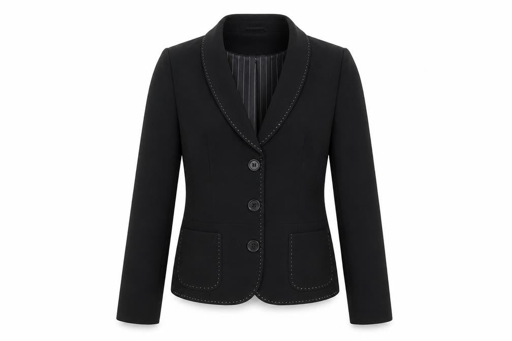 Front view of Next Women's Black, size 8, Shawl Collar Tailored Blazer