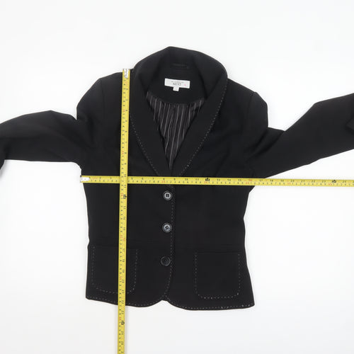 Next Women's Black Size 8 Shawl Collar Tailored Blazer