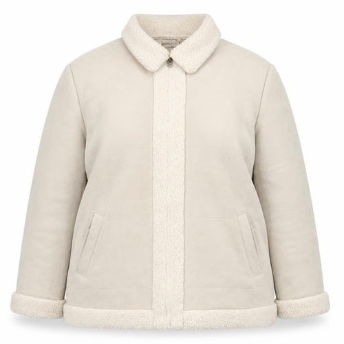 Bonmarché Women Beige Fleece Lined Zip Jacket XL Winter Warm