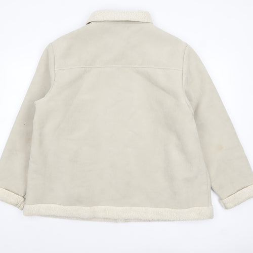 Bonmarché Women Beige Fleece Lined Zip Jacket XL Winter Warm