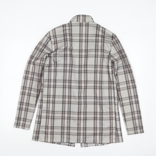 PrettyLittleThing Women Grey Check Double-Breasted Blazer UK 10